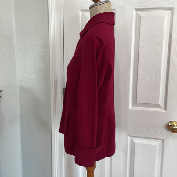 Chico’s LS jacket ponte mulberry red Size 1 8 M - Picture 10 of 16